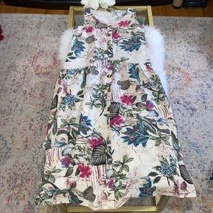 Unique Womens Dress Floral Botanical Print Sleeveless Dress Size Medium